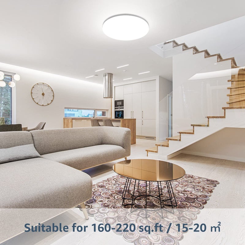 Lepro ضوء سقف LED مدمج 11 بوصة 24 واط من ليبرو 2400 لومن مكافئ 200 واط، مقاوم للماء، ضوء نهاري أبيض 5000 كيلفن، تركيبة ساطعة للسقف للمطبخ، الحمام، غرفة الغسيل، الممر، غير قابل للتعتيم - Image 3